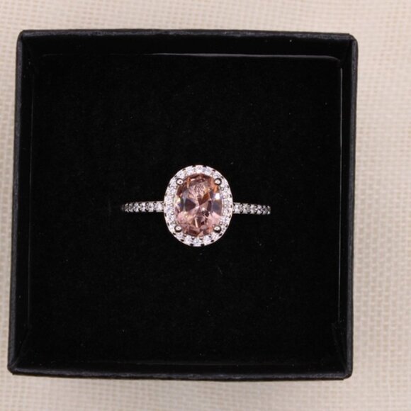 Jewelry - Pink Morganite 925 Sterling Silver Oval Ring
